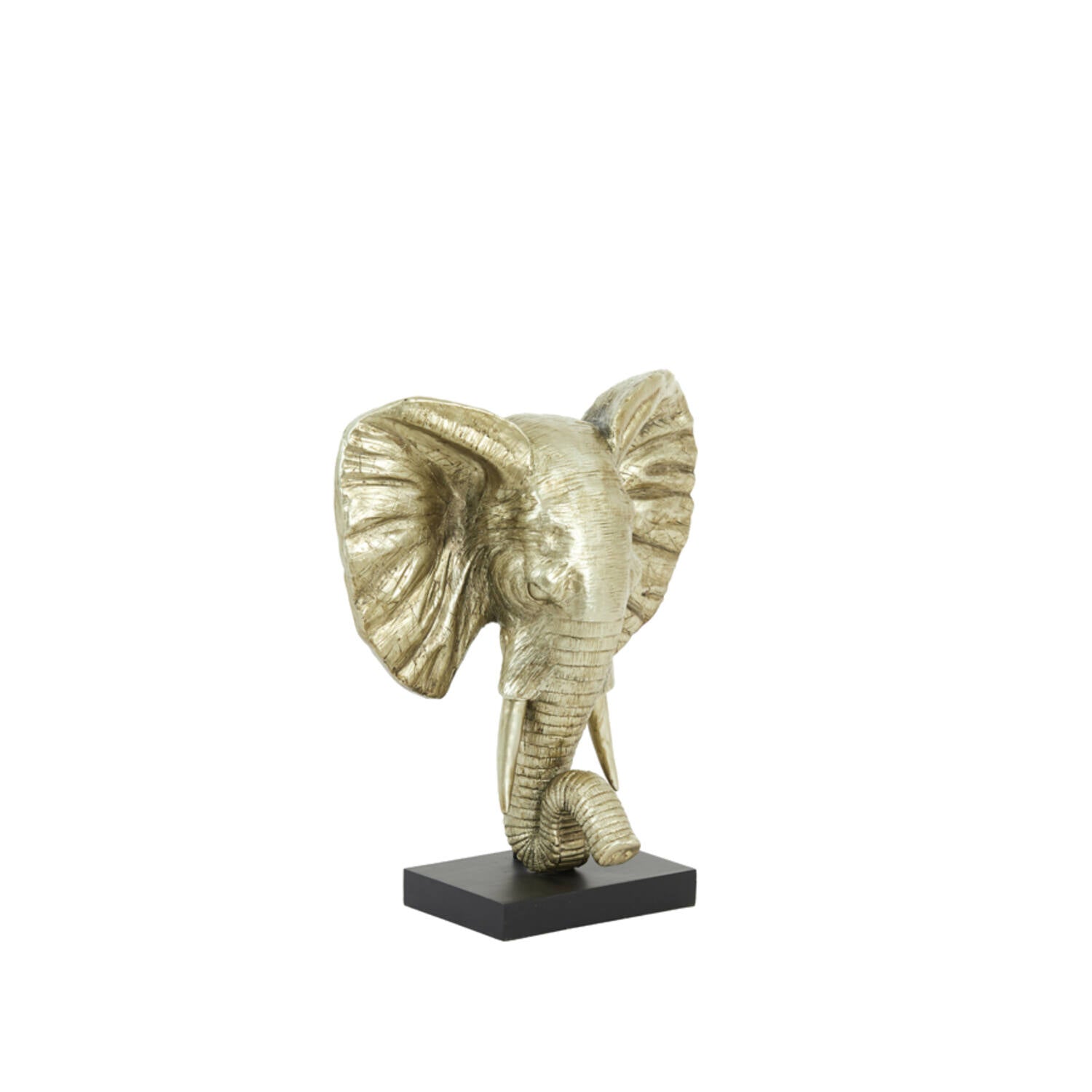 Ornament op voet 30x15x35,5 cm ELEPHANT licht goud