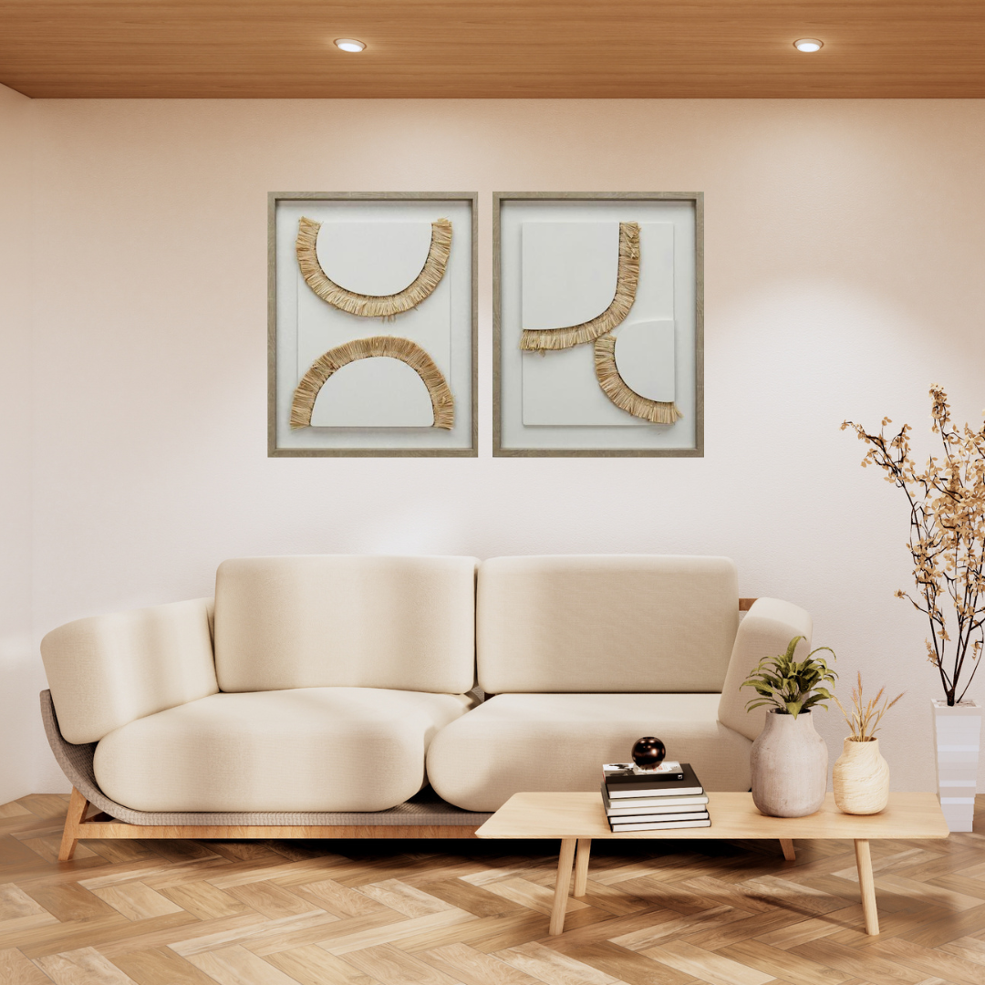 3d Wanddecoratie van Stro 40x50cm