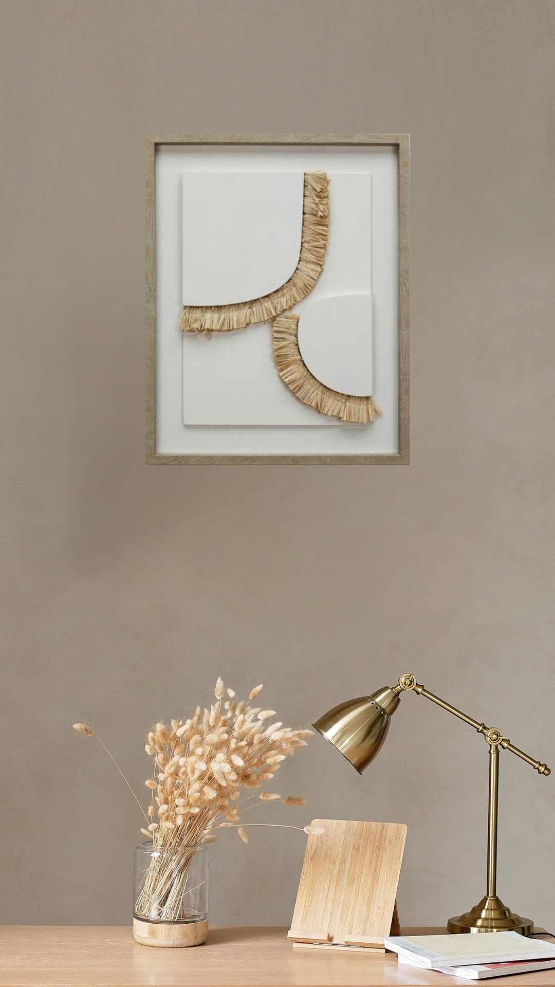3d Wanddecoratie van Stro 45x60cm