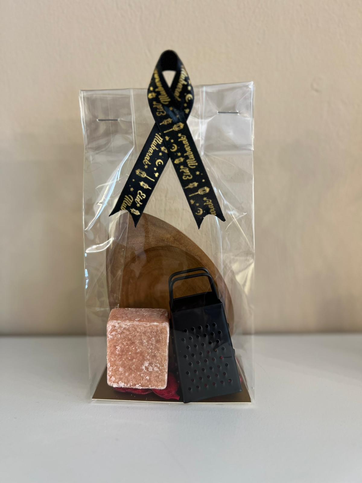 Amberblok&minirasp&schaaltje