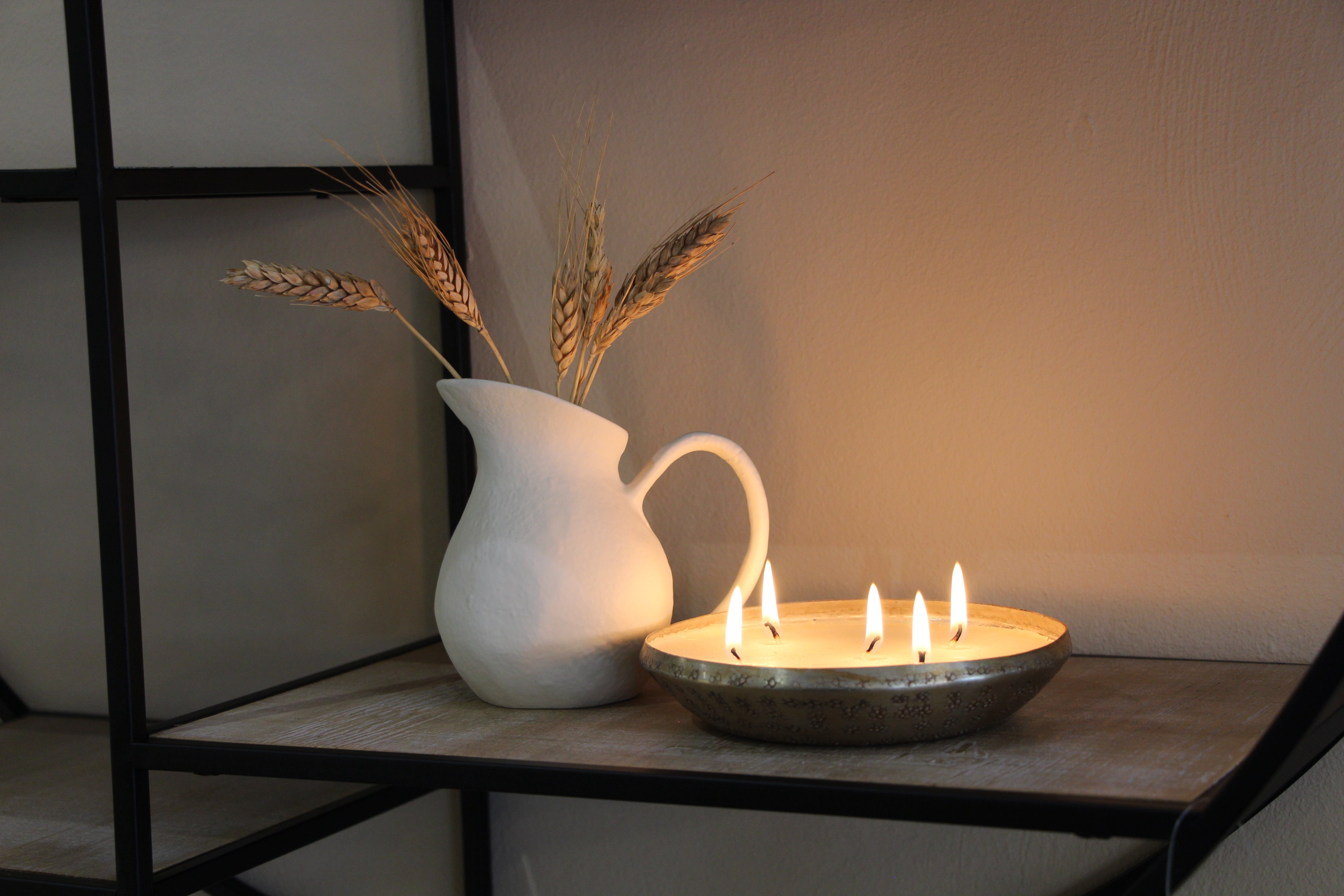 Schaal Met Kaars Goud