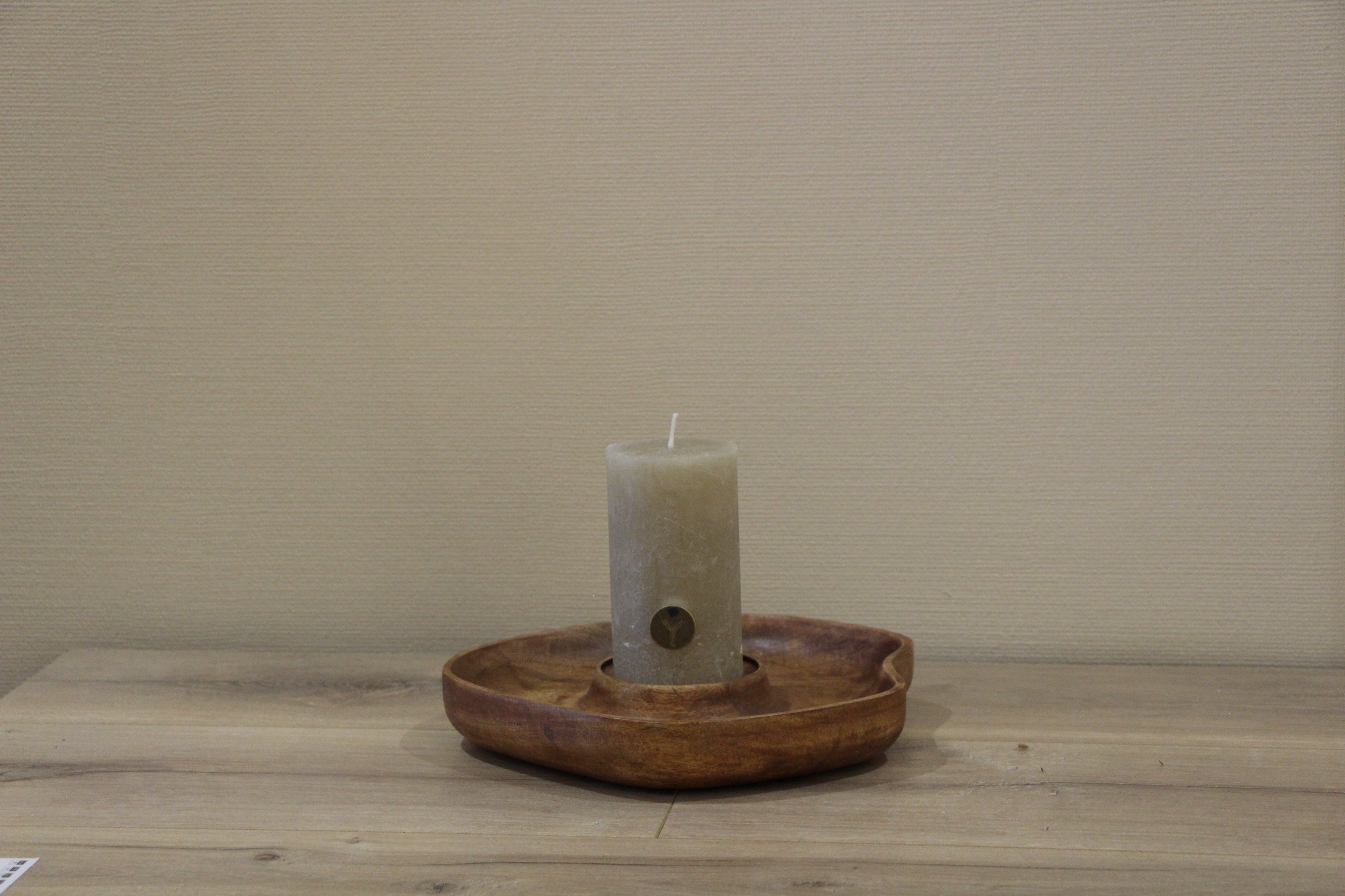 Kaarsenhouder hout 24,5x24,5x4 cm